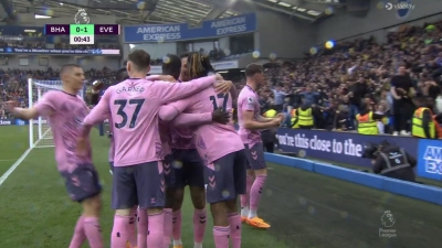 Μπράιτον – Έβερτον 0-1: Γκολ ο Ντουκουρέ στο 1ο λεπτό και προβάδισμα για τα «ζαχαρωτά»! (video)