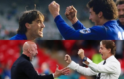 Μαντσίνι και Βιάλι: Οι «δίδυμοι των γκολ» παραμένουν αχώριστοι και με κουστούμια!