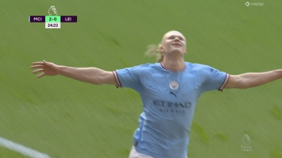 Μάντσεστερ Σίτι – Λέστερ 3-0: Ασταμάτητος ο Χάαλαντ έφτασε τα 32 γκολ στην Premier League (video)