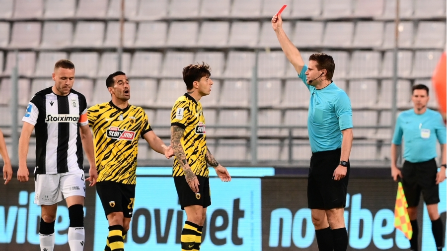 ΑΕΚ - ΠΑΟΚ 0-0: Κόκκινη κάρτα στον Ρότα στο 6' (video)